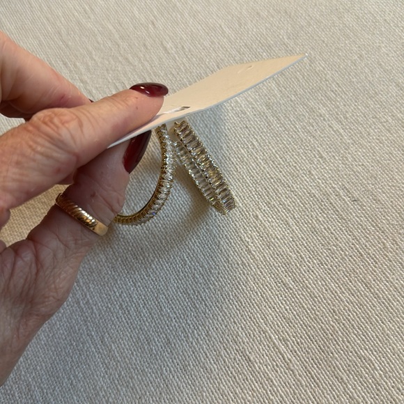 NWT Vici Collection gold hoops w fake diamonds - Picture 4 of 4